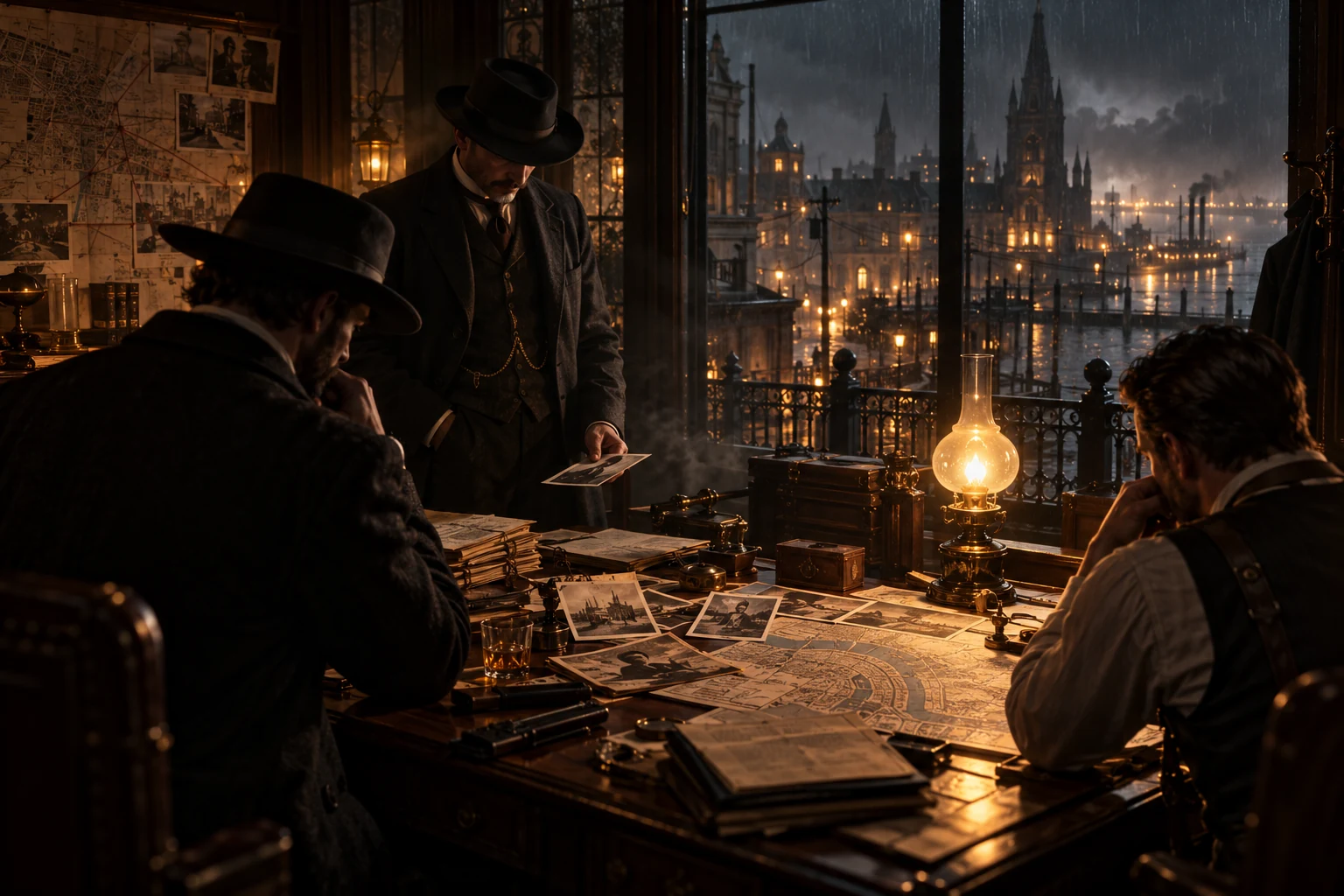 Investigadores num gabinete de Saint Denis.